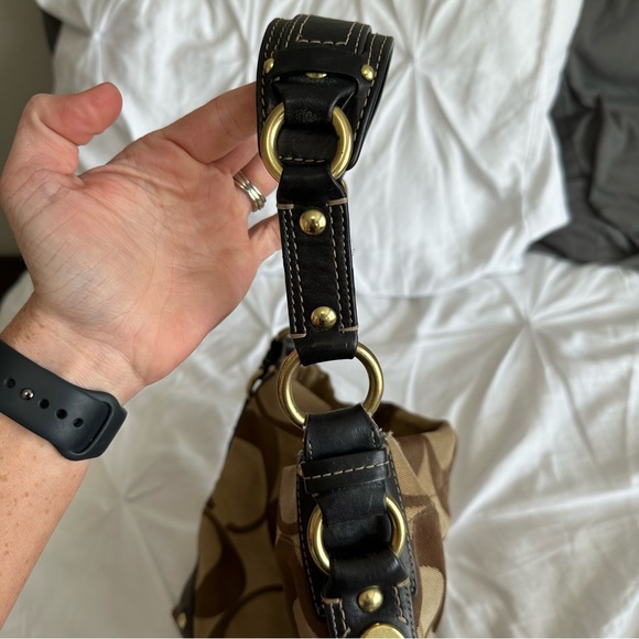 COACH Vintage Hobo Bag Brown Jacquard Signature Monogram Print E0726-10619 - Picture 7 of 16